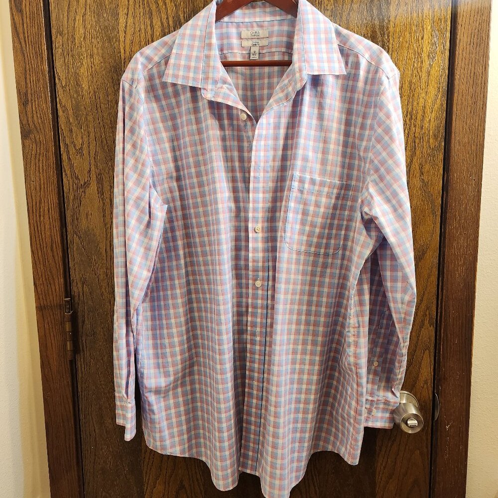 Croft & Barrow Size 18 / 34/35 Gingham Long Sleeve Button Down Shirt EUC